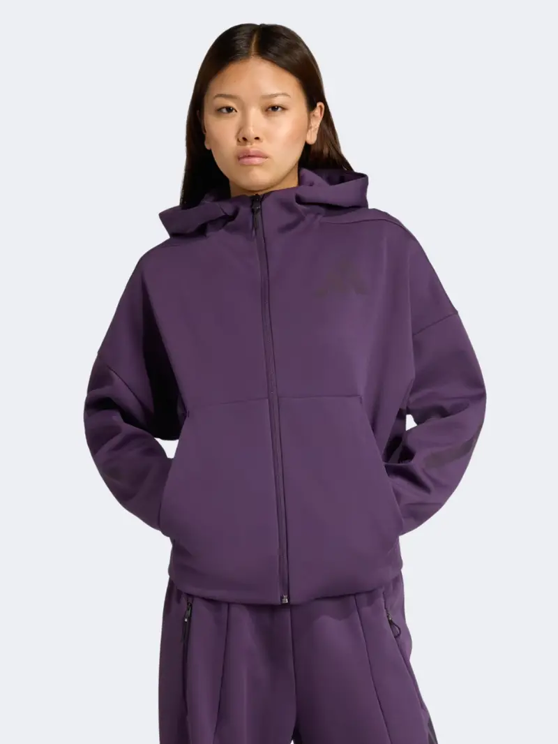 Adidas Z.N.E. Full-Zip Hoodie For Women – Aurora Plum 1