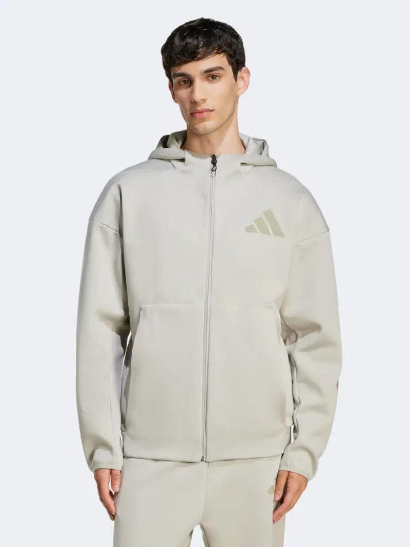 Adidas Z.N.E. Hoodie – Men’S Metallic Grey Training Apparel 1