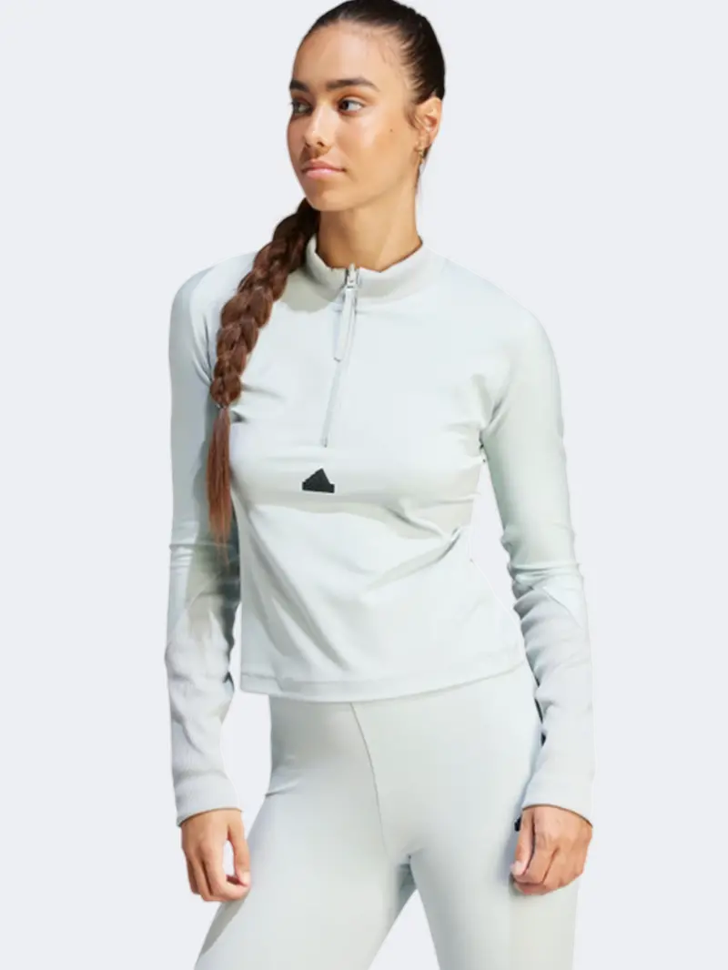 Adidas Z.N.E. Women'S Long-Sleeve Top – Silver Reflective Training Shirt 1