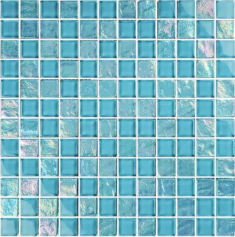 Aqua 1X1 Glass Sheen Mosaic Tile 1