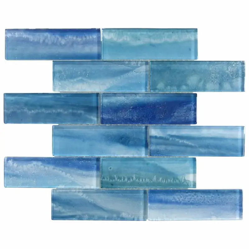 Aqua Glass Mosaic Tile – 2 In X 6 In 1