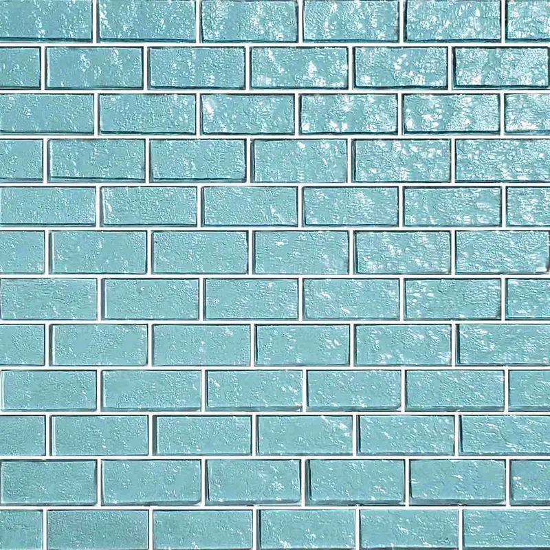 Aqua Iridescent Glass Pool Tile – 1X2 Inch Size 1
