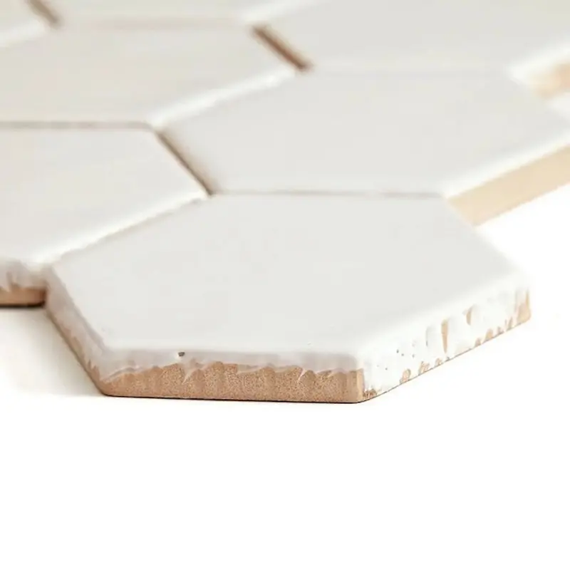 Arctic White Glossy Hexagon Colorclay Tile (11" X 13") 1