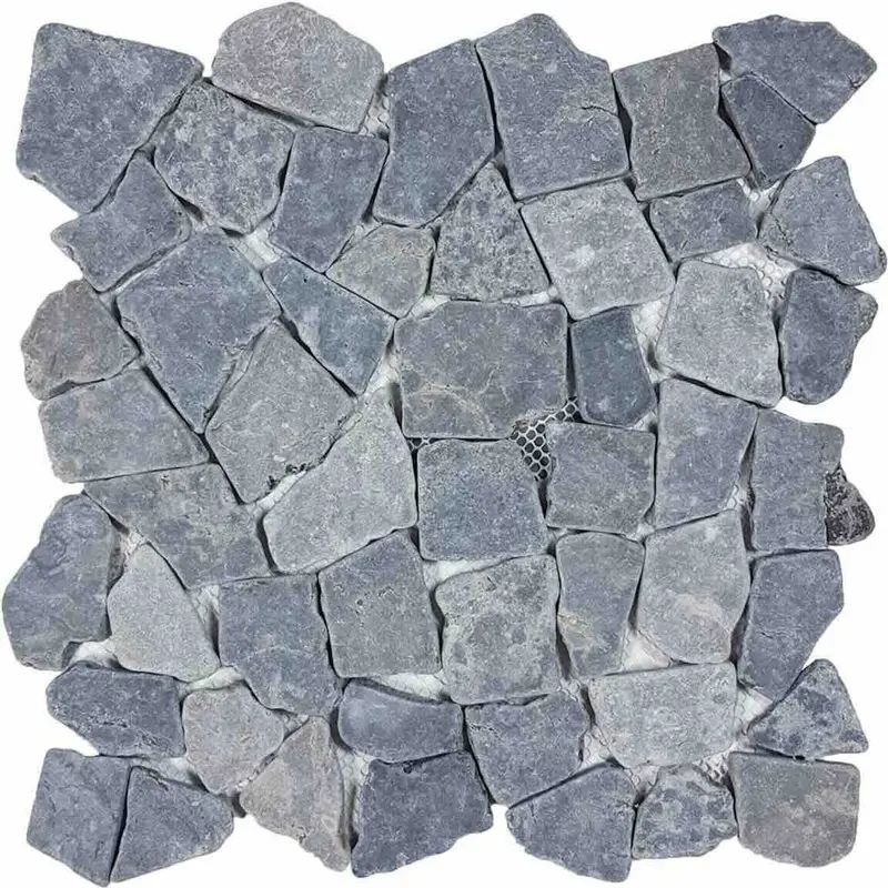 Ashen Gray Tumbled Stone Mosaic Tile – Cool Contemporary Hue 1