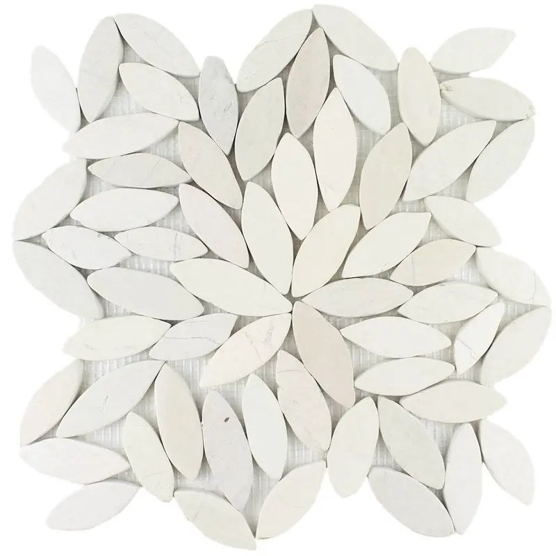 Avorio Sliced Flower Mosaic Tile – Warm Neutral Tone 1