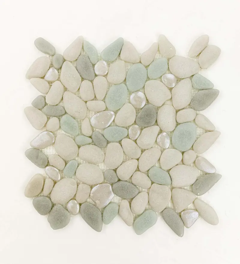 Beach Shores Glass Pebble Mosaic Tile 1