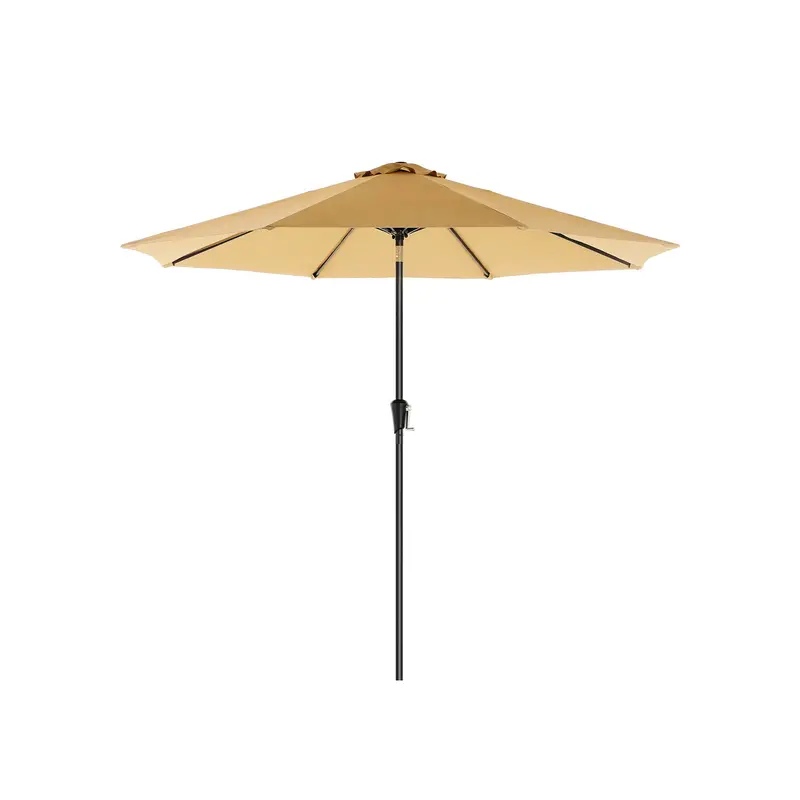 Beige Octagonal Patio Parasol – Uv50+ Polyester Shade With Crank Lift & Tilt Function 1