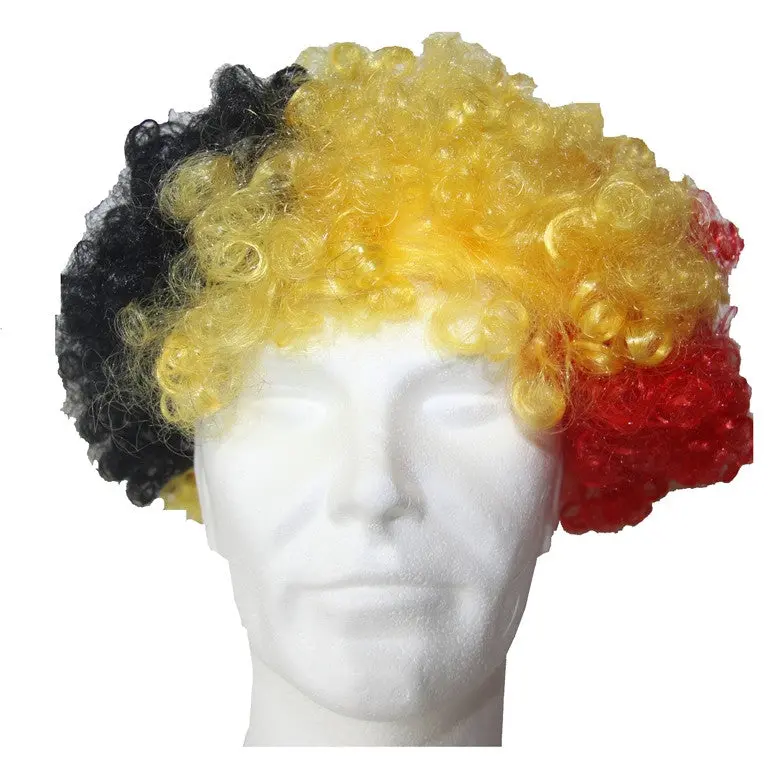 Belgian Tricolor Wig – National Flag Costume Piece 1