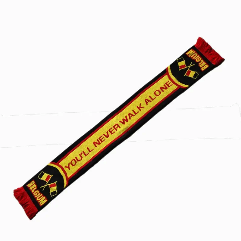 Belgium Football Scarf – 'You'Ll Never Walk Alone' Design 1