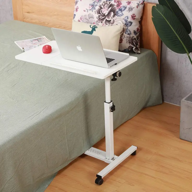 Black Adjustable Rolling Overbed Desk – Hospital-Grade Laptop & Tray Table 2
