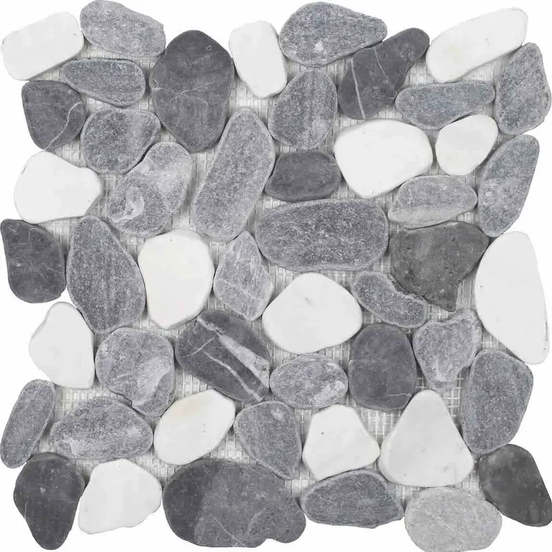 Blue-Gray Natural Pebble Sliced Mosaic Tile 1