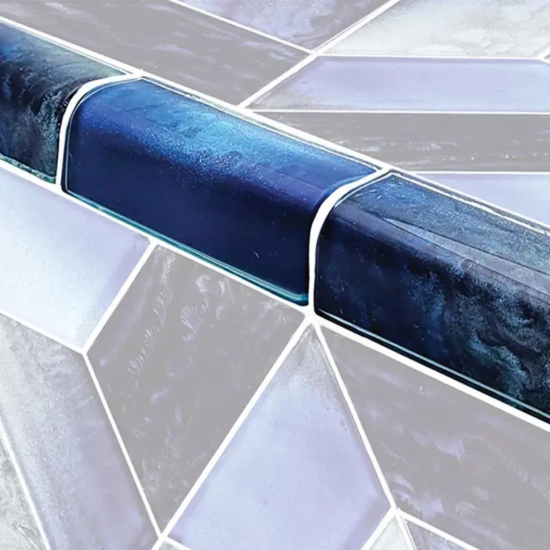 Blue Night Pool Glass Trim Tile – 2" X 4" 1
