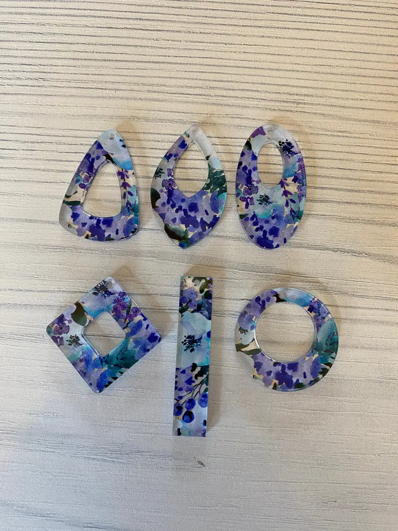Blueberry Floral Acrylic Blank 1