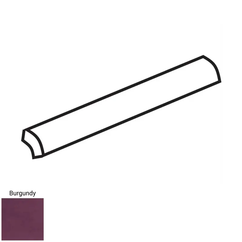 Burgundy Pencil Tile – 3/4 In X 10 In Glossy Ceramic Accent Strip 1