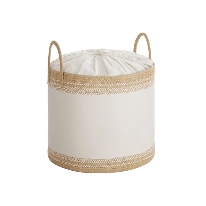Camel Brown Fabric Laundry Hamper – 90L Foldable Bin With Drawstring Closure And Hinged Lid 1