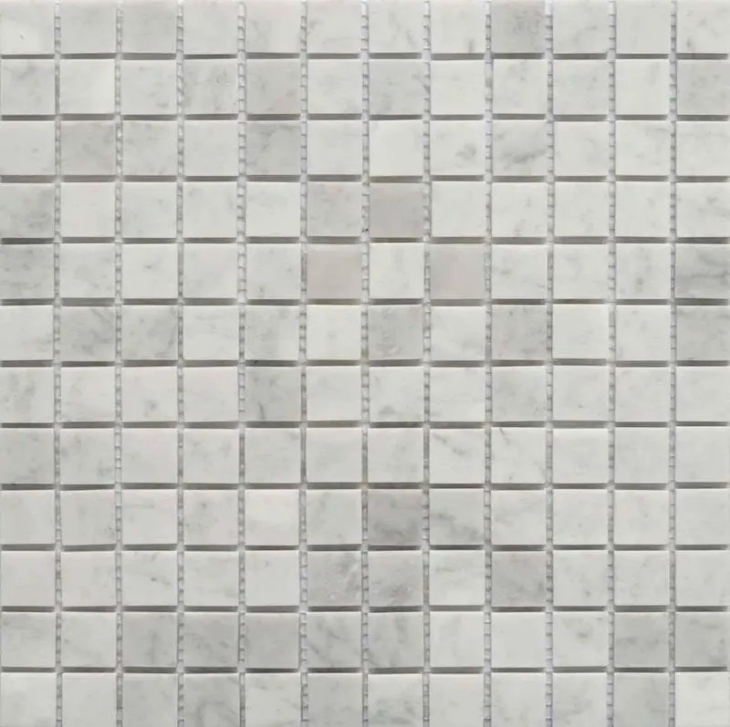 Carrara White Marble Mosaic Tile – 1X1 Inches 1
