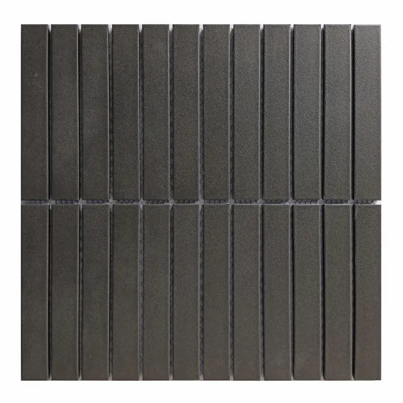 Charcoal Stacked Porcelain Mosaic Tile – Matte 12" X 12" 1