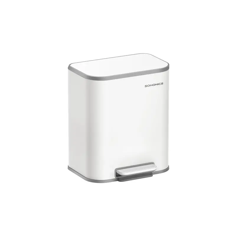 Cloud-White 20L Kitchen Trash Can – Steel Construction With Quiet-Close Lid 1