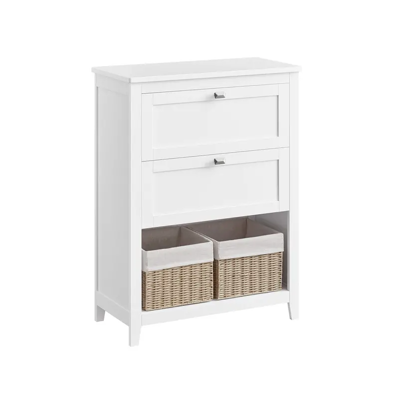 Cloud White Two-Drawer Bathroom Cabinet With Dividers And Dual Baskets 1