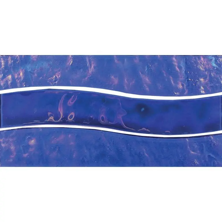 Cobalt 6X12 Wave Glass Waterline Tile – Vibrant Pool Accent 1