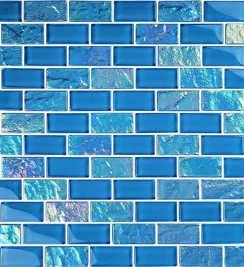 Cobalt Blue 1X2 Glass Sheen Mosaic Tile 1