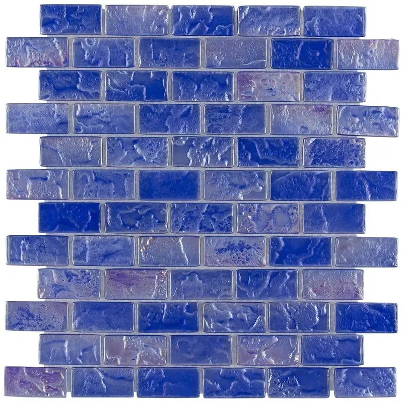 Cobalto Iridescent 1X2 Pool Glass Tile 1