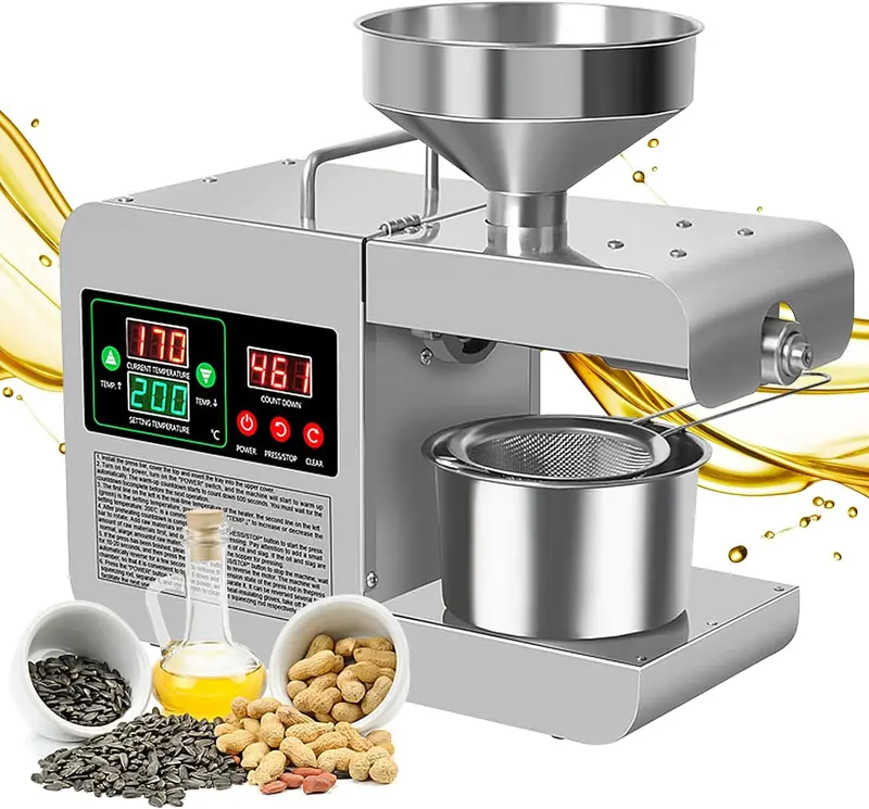 Commercial Electric Oil Press — Stainless Steel Expeller With 40–240°C Adjustable Temperature Control 1