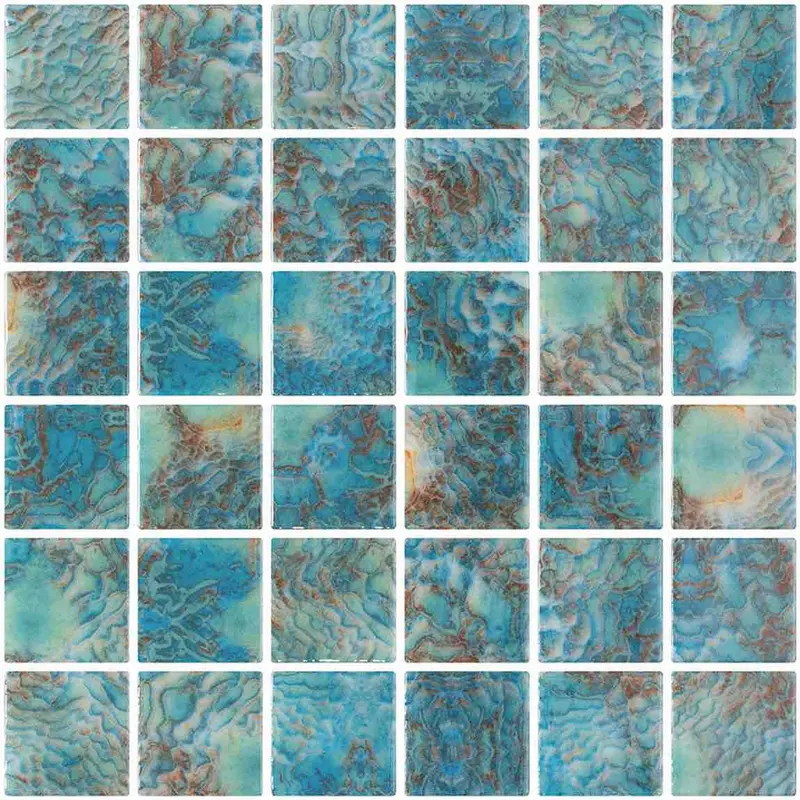 Coral Reef Green Glass Pool Mosaic Tile (2X2 In) 1