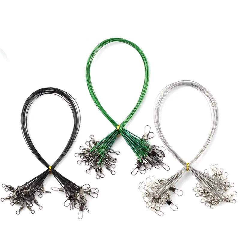 Corrosion-Resistant Steel Wire Leader With Swivel – 20-Pack 1