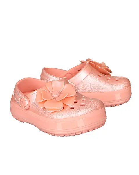 Crocs Crocband Vivid Blooms Clog For Kids – Melon Pink 1