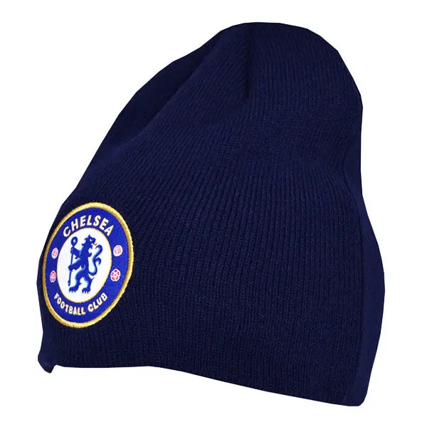 Dark Blue Chelsea Fc Knit Beanie For Cold Weather 1