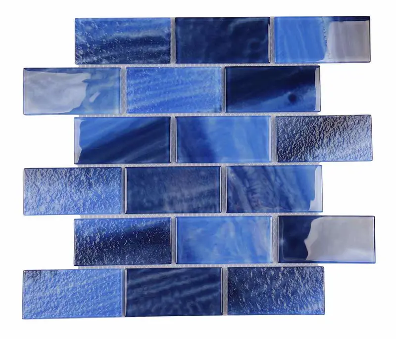 Dark Blue Sea Breeze Glass Tile 2X4 In. Rectangular Wall Tile 1
