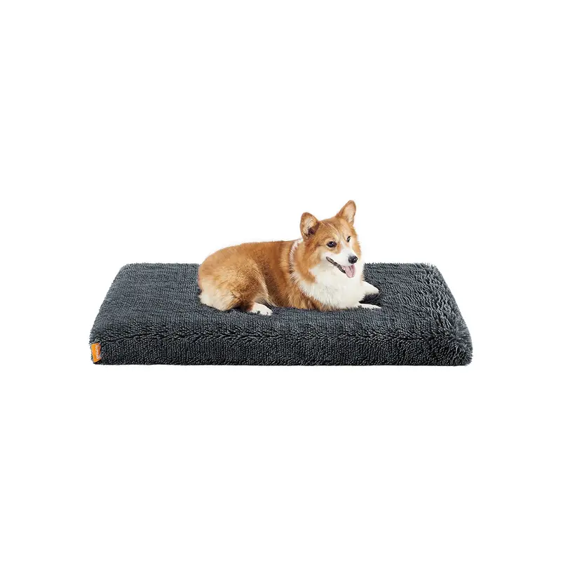 Dark Grey Egg-Crate Foam Dog Bed – 95 X 60 X 8 Cm Orthopedic Support Bed With Washable Cover 1