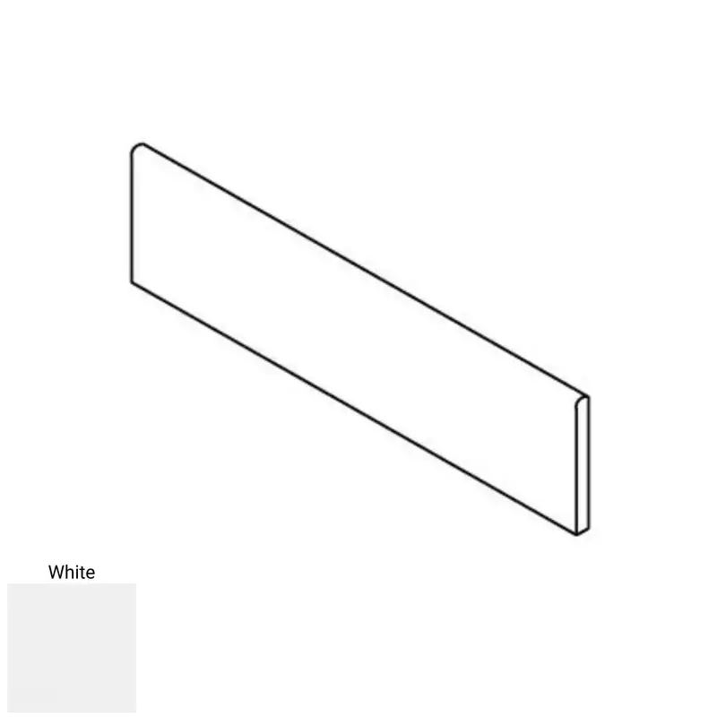 Delight White Glossy Bullnose Tile – 3" X 10" Edge Finishing Piece 1