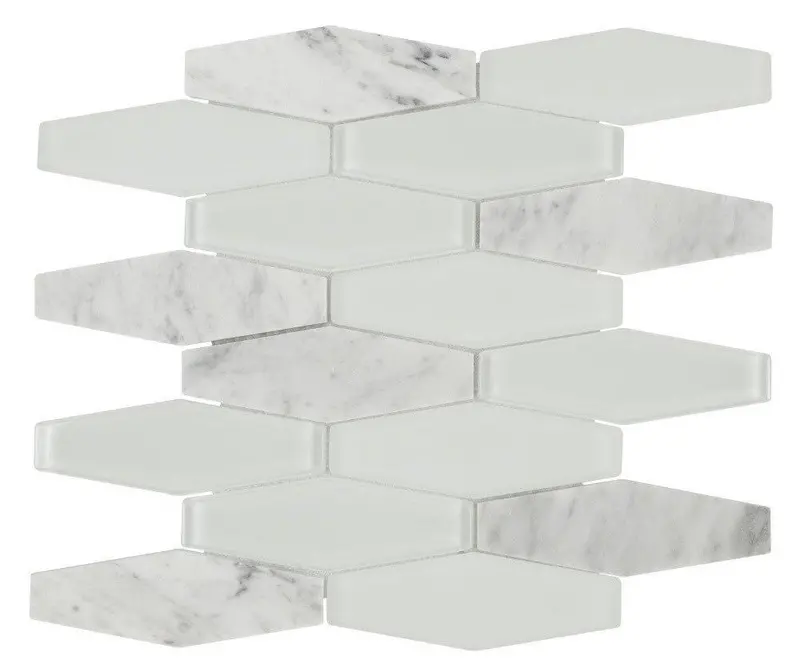 Diamond Carrara Glass And Stone Mosaic Tile 1