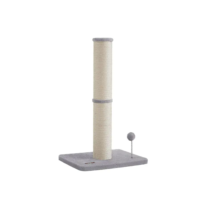 Dove Grey Sisal Cat Scratching Post With Spring-Attached Pom-Pom – 85 Cm Tall 1