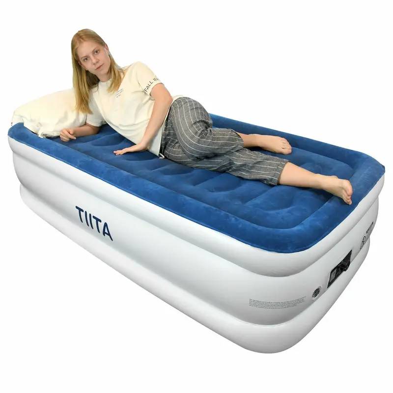 Durable Twin Air Mattress With Integrated Quick-Release Pump And Compact Storage Bag – 20-Inch Height 1