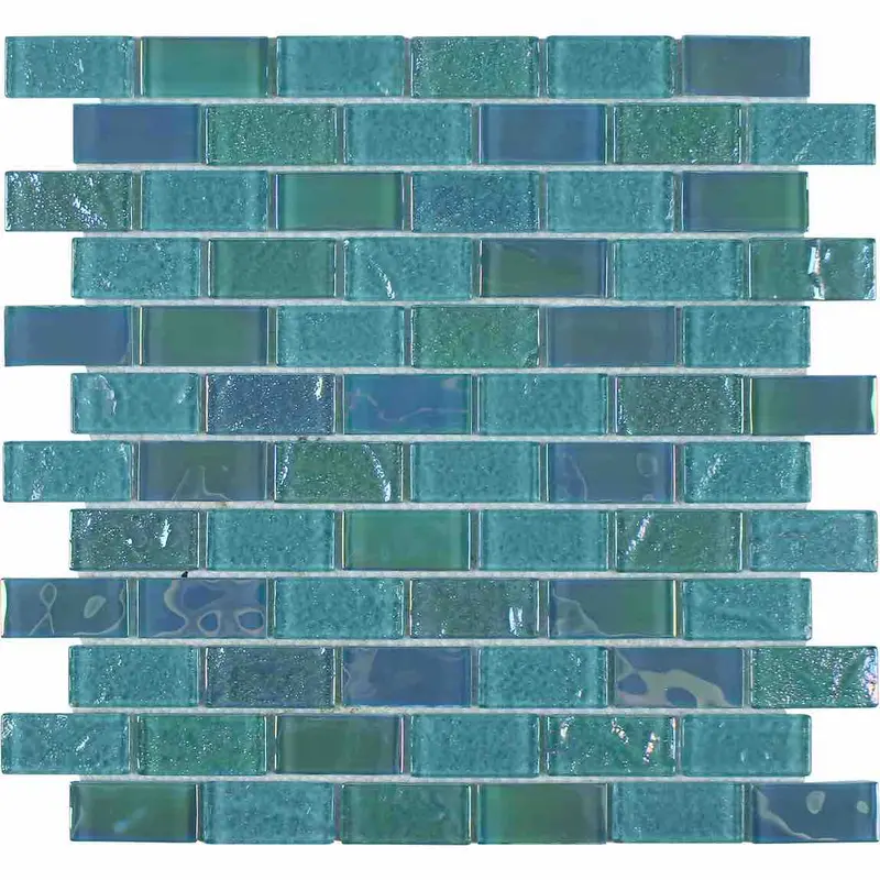 Egina Aegean Sea Glass Pool Tile (1" X 2") 1