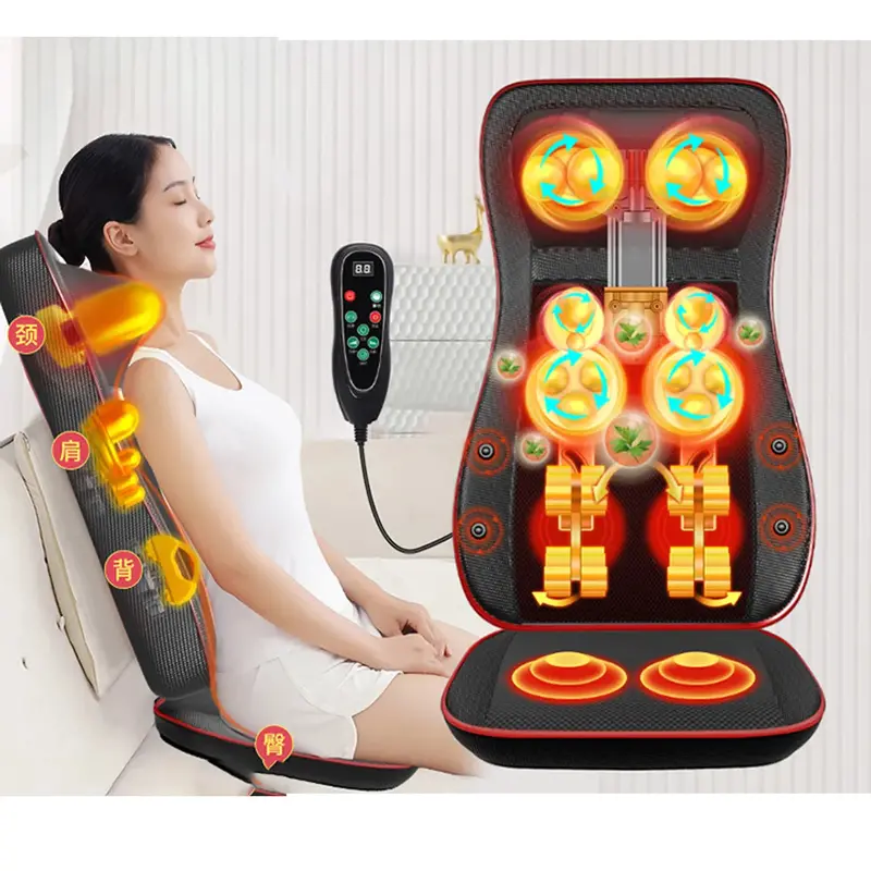 Electric Shiatsu Massage Cushion With Heat, Deep Kneading, And Remote Control For Neck, Shoulders, Back, And Waist 1