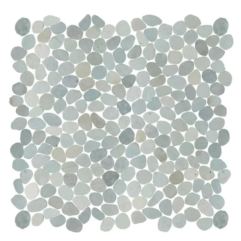 Emerald Green Pebble Sliced Mosaic Tile 1