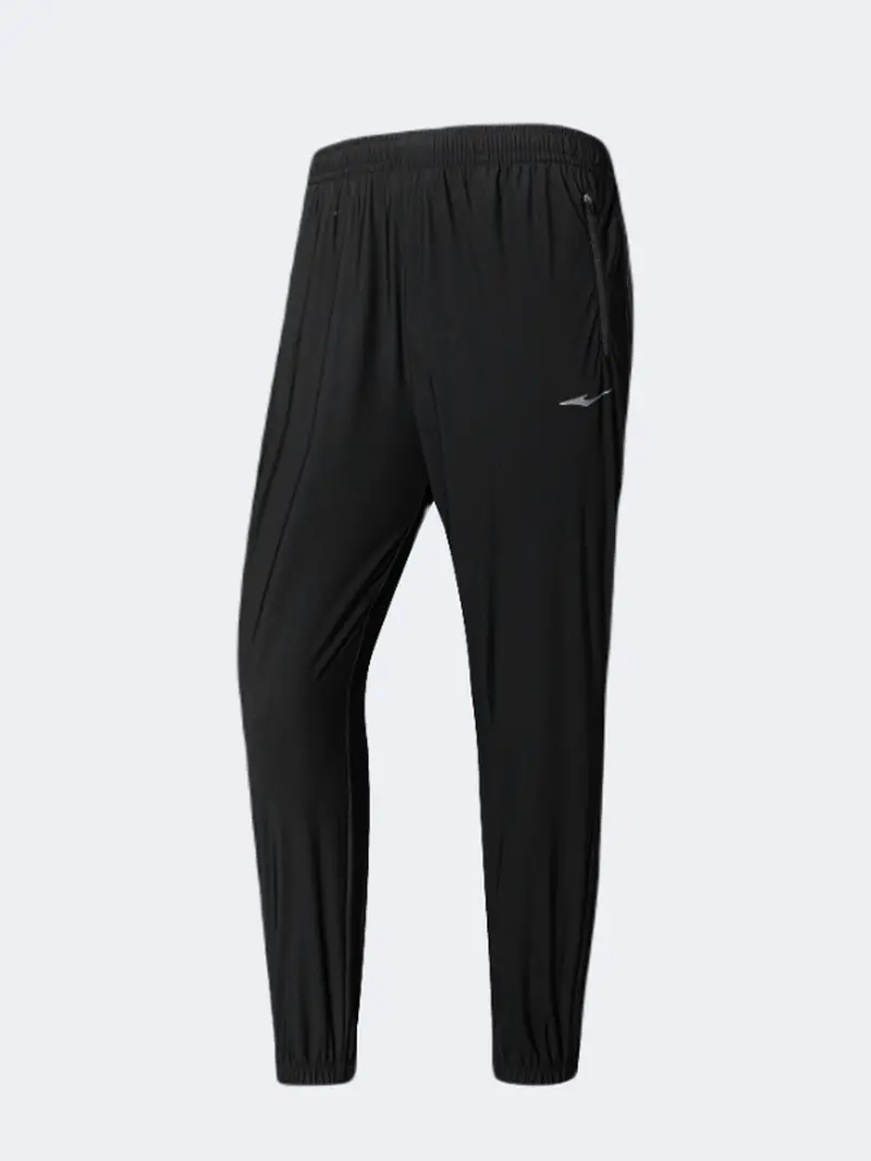 Erke Black Knitted Cropped Running Pants For Men 1