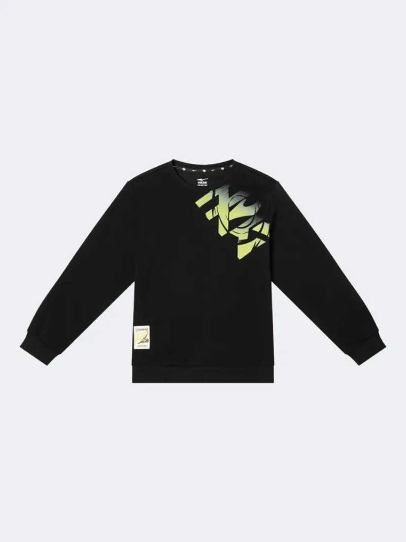 Erke Boys' Basketball Pullover Sweatshirt – Jet Black 1