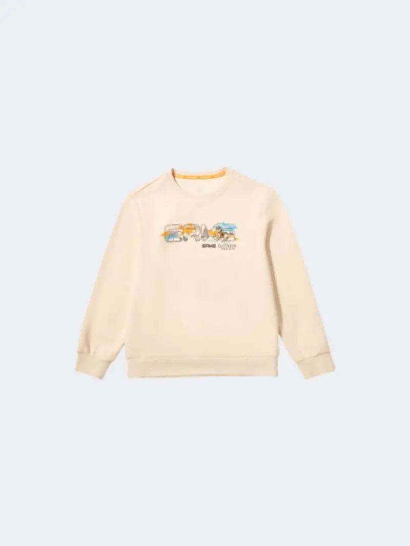 Erke Boys' Breathable Training Sweatshirt – Crisp White 1