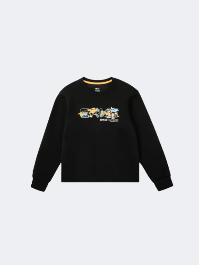 Erke Boys' Lightweight Training Sweatshirt – Black 1