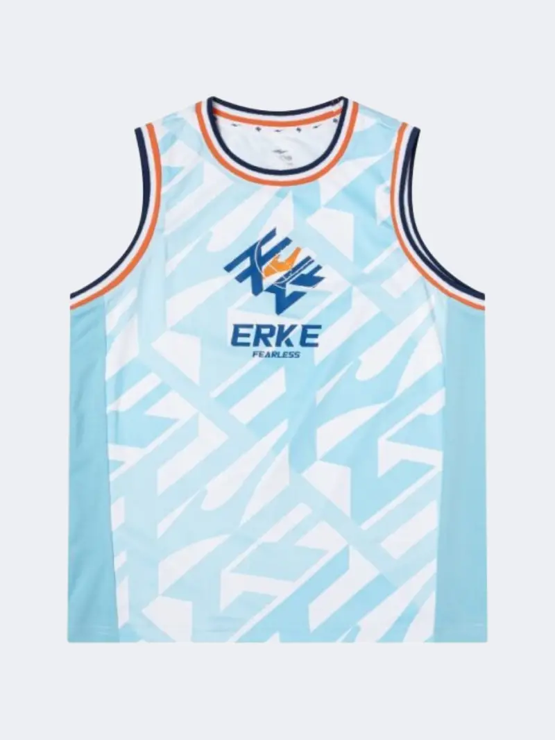 Erke Fearless Boys' White, Black & Blue Basketball Set 1