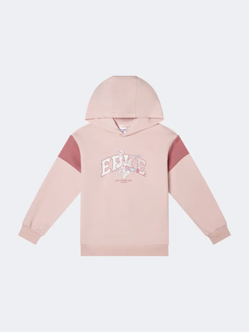 Erke Girls' Cozy Lightweight Hoodie – Light Pink 1
