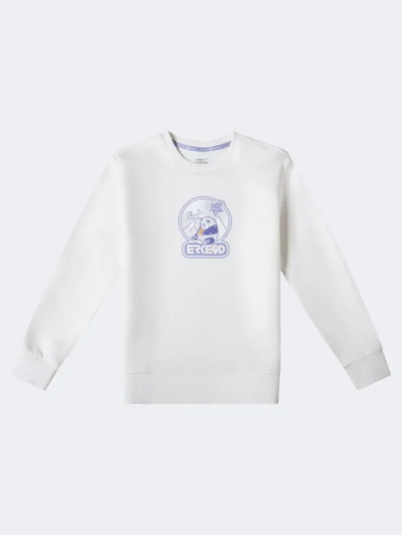 Erke Girls' Outdoor Pullover – White 1