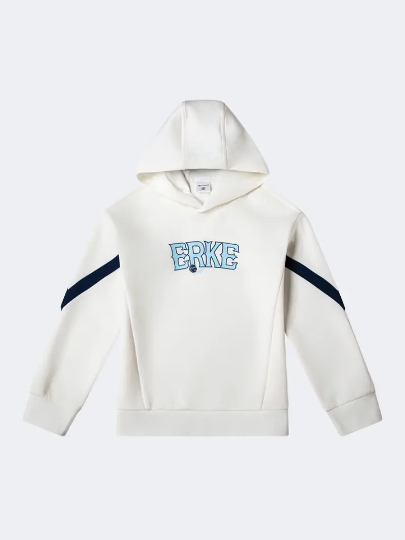 Erke Girls' Training Hoodie In White For Kids 1