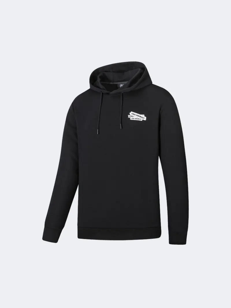 Erke Men'S Black Casual Lifestyle Hoodie 1