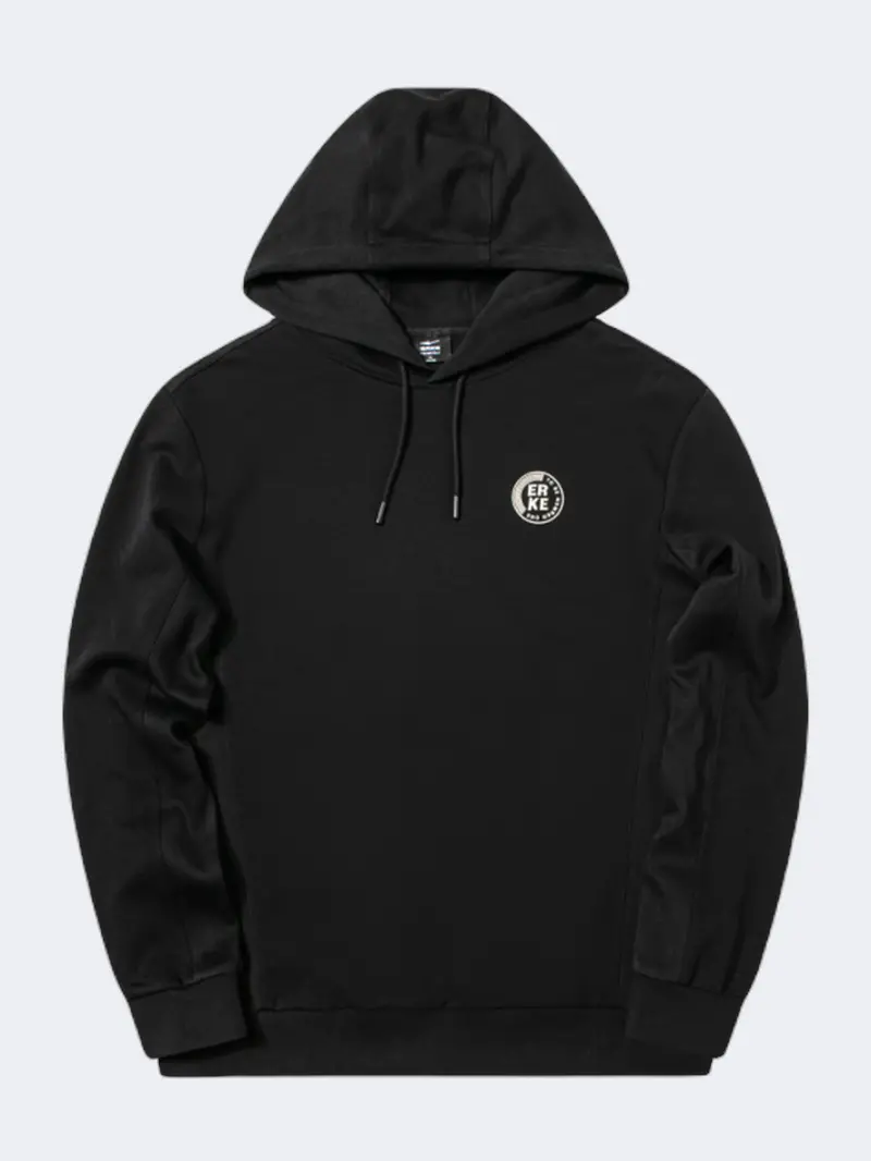 Erke Men'S Black Lifestyle Hoodie 1